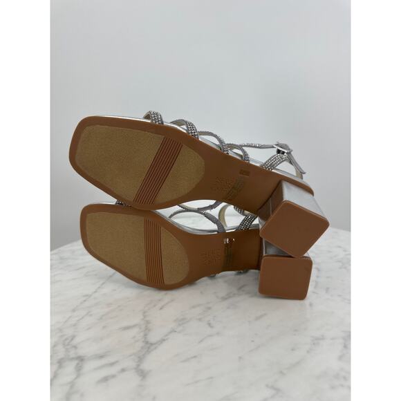 NEW Naturalizer Niko 2 Silver Crystal Dressy Heel Shoes Women’s 7 - Picture 8 of 9